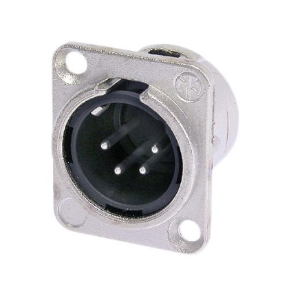 Neutrik NC4MD-L-1, XLR, Панельный, 4-х контактный панельный разъем male с никелированным корпусом и контактами с серебряным покрытием.