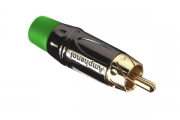 Amphenol ACPL-CGR, RCA, Кабельный, RCA кабельный штекер, короткий металлический корпус, позолоченные контакты, цвет корпуса - хром 352-065-216