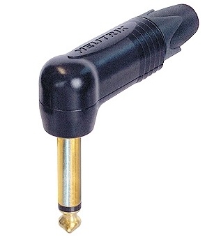 Neutrik NP2RX-B, Jack, Кабельный, Разъем Jack mono угловой с черненым корпусом и контактами с золотым покрытием. Для кабеля диаметром 4-7 мм.
