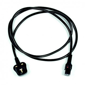 VDC C19 IEC Lock to UK 13A 3 x 1.50mm 2m Black, Силовые кабели, Кабели с разъемами IEC, Кабель питания С19 IEC Lock female сечение 662-036-002