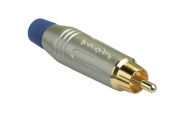 Amphenol ACPR-SBL, RCA, Кабельный, RCA кабельный штекер, металлический корпус, позолоченные контакты, цвет корпуса - никель, мягки 352-065-258