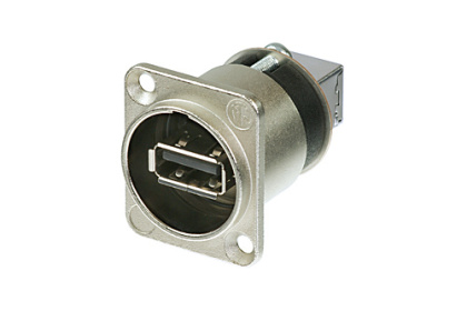 Neutrik NAUSB-W, USB/Firewire, Панельный, Разъем USB A-B с никелированным корпусом и контактами с золотым покрытием