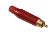 Amphenol ACPR-RED, RCA, Кабельный, RCA кабельный штекер, металлический корпус, позолоченные контакты, полностью окрашенный корпус, 352-065-256
