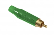 Amphenol ACPR-GRN, RCA, Кабельный, RCA кабельный штекер, металлический корпус, позолоченные контакты, полностью окрашенный корпус, 352-065-255