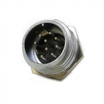 Hirose RM 15 10 pin panel male screw, Мультипин Video, Панельный, Панельный 10-и контактный разъем Hirose RM 15 male
