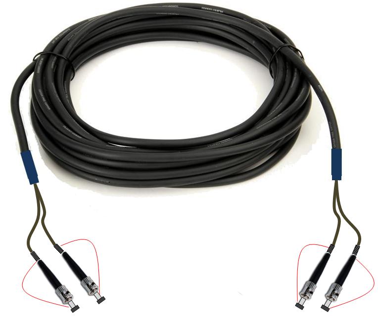 Wiring Parts WP-2ST - 2ST, UPC MM, 50, Оптические кабели, BIO, Кабель тактический межблочный ST Duplex UPC MM Bio, 50 м