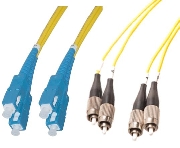 Wiring Parts 2SC UPC - 2FC UPC, SM, 1, Оптические кабели, BIO, Кабель оптический межблочный переходной SC-FC Duplex UPC SM Bio, 1 м
