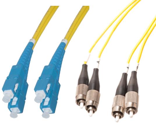 Wiring Parts 2SC UPC - 2FC UPC, SM, 1, Оптические кабели, BIO, Кабель оптический межблочный переходной SC-FC Duplex UPC SM Bio, 1 м