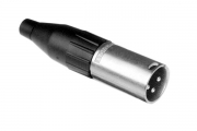 Amphenol AC3MM, XLR, Кабельный, Разъем XLR, 3 контакта, штекер, точеные контакты, цвет - никель, кабельный зажим Jaws.
