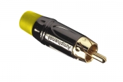 Amphenol ACPL-CYL, RCA, Кабельный, RCA кабельный штекер, короткий металлический корпус, позолоченные контакты, цвет корпуса - хром 352-065-219