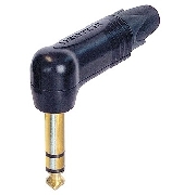Neutrik NP3RX-B, Jack, Кабельный, Разъем Jack stereo угловой с черненым корпусом и контактами с золотым покрытием. Для кабеля диаметром 4-7 мм.